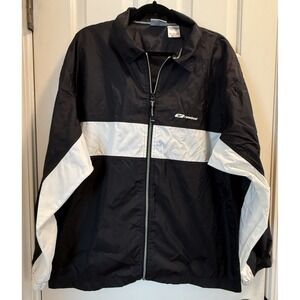 Vintage Reebok Zip Up Black/White Jacket Mens Size Medium Windbreaker